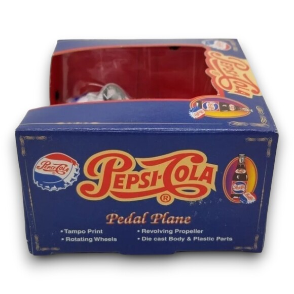 Pepsi Cola Die Cast Pedal Plane Metal Replica White Plane Collector Card - Picture 4 of 10